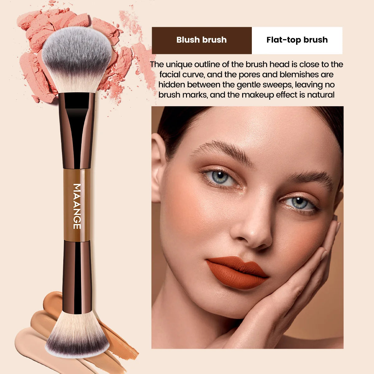 MAANGE 13pcs Makeup Brushes with Storage Bag Foundation Makeup Brush Powder Blusher Brush Eye Makeup Brush Kabuki Makeup Brushes