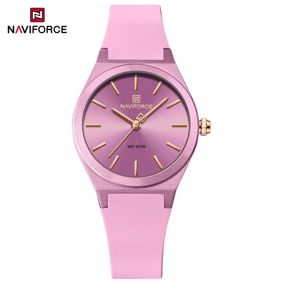 NAVIFORCE 2025 Women Fashion Watches Quartz Watch Sports Silicone Strap Ladies Wristwatches Simple Clock Gift relogios feminino