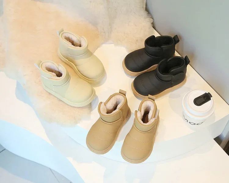 Winter Girl Outdoor Snow Boots New Causal Children's Cotton Boots for Boys Soft Warm Furry Hairy Kids Fashion School Ankle Boots