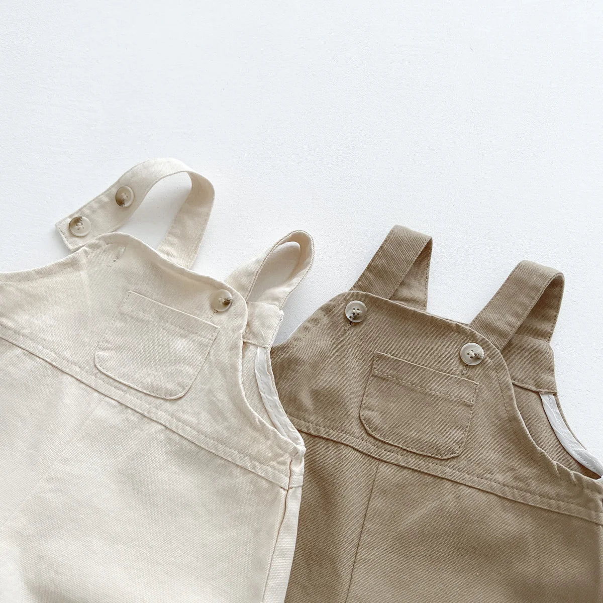 2024 Korean Ins Spring Summer Baby Boys Overalls Cotton Solid Infant Boys Suspender Pants Versatile Simple Toddler Boys Outfits