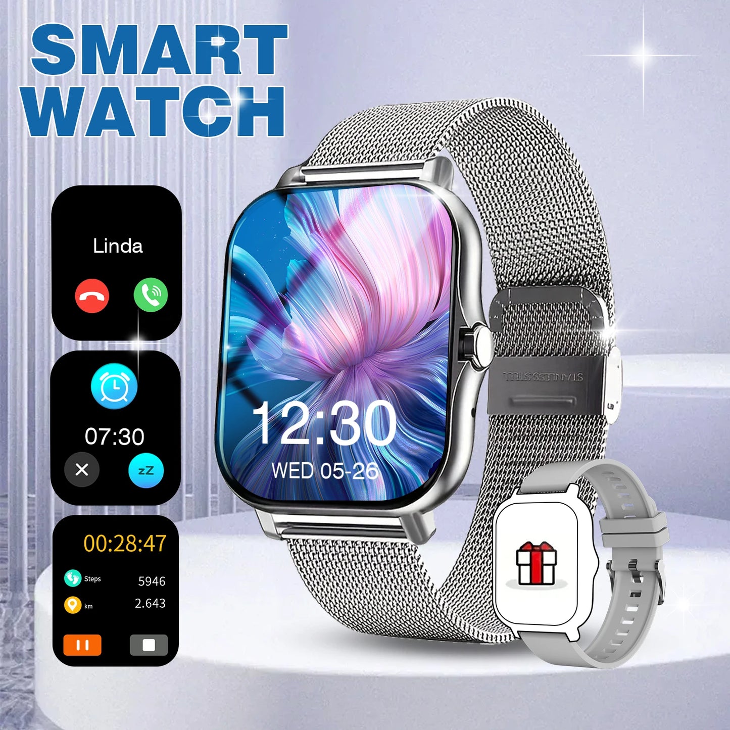 Smart Watch Multi-Functional Sports Smart Watch ,Wireless Calling, Personalized the Watch Faces,Music Control
