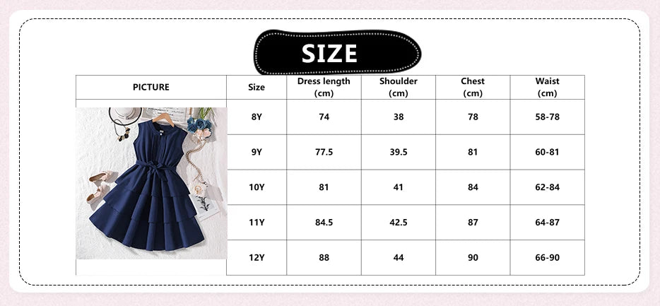 Girls 8-12 Fashion Dress, Solid Color Stand Collar Button A-Line Tiered Dress, Chic and Stylish for Daily Outings
