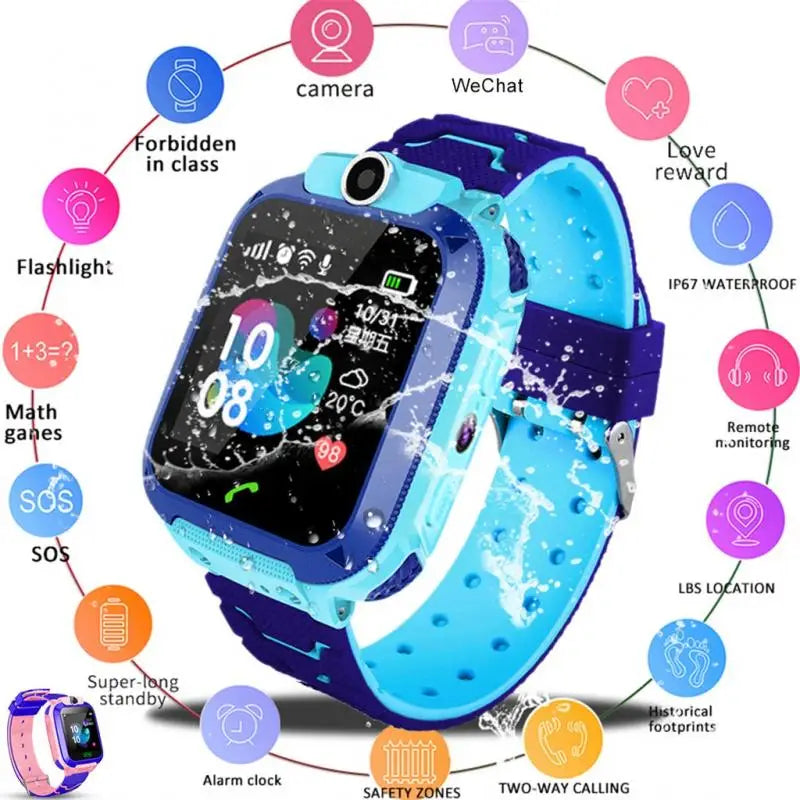 Q12 Kids Smart Watch Real Time Positioning Sim Card GPS Tracker Waterproof Video Call Digital Connected Clock Child Hand Band