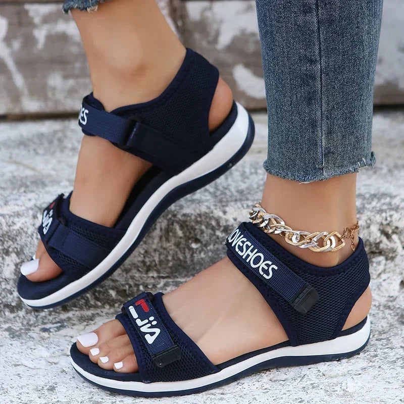 Sandalias Planas Deportivas Para Mujer, Zapatos De Moda, Zapatillas De Malla Para Caminar, Correr, Playa, Tendencia sandal