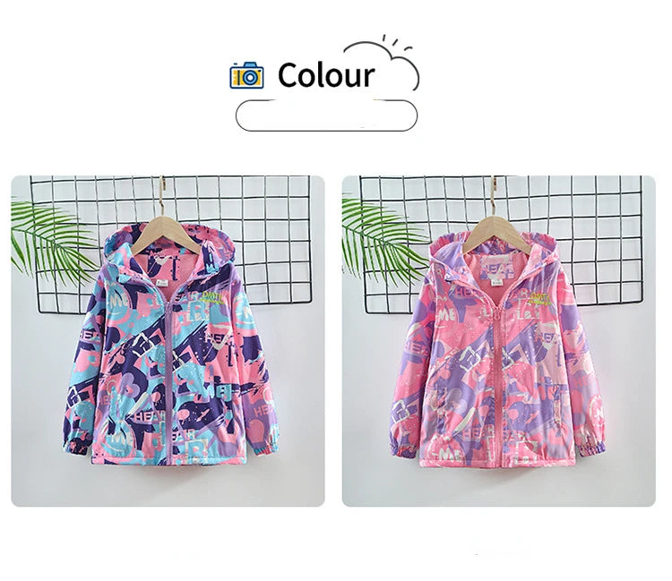 Jackets Girls tops Autumn and winter fleece jackets Windproof waterproof ski suits Hooded trench coat