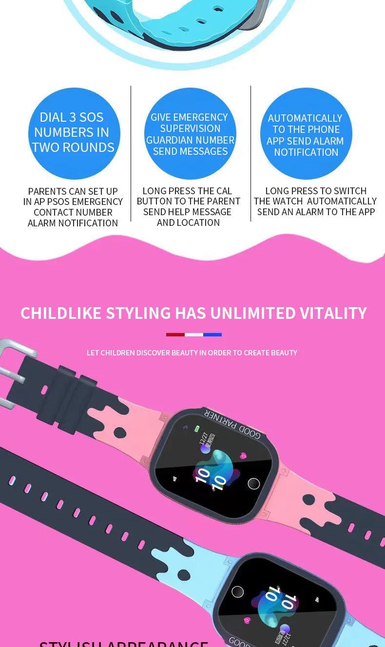 Smartwatch Wrist Kids Smart Watch For Children Electronic Digital Connected Wristwatch Clock Boy Girl Child GPS Tracker On Hand