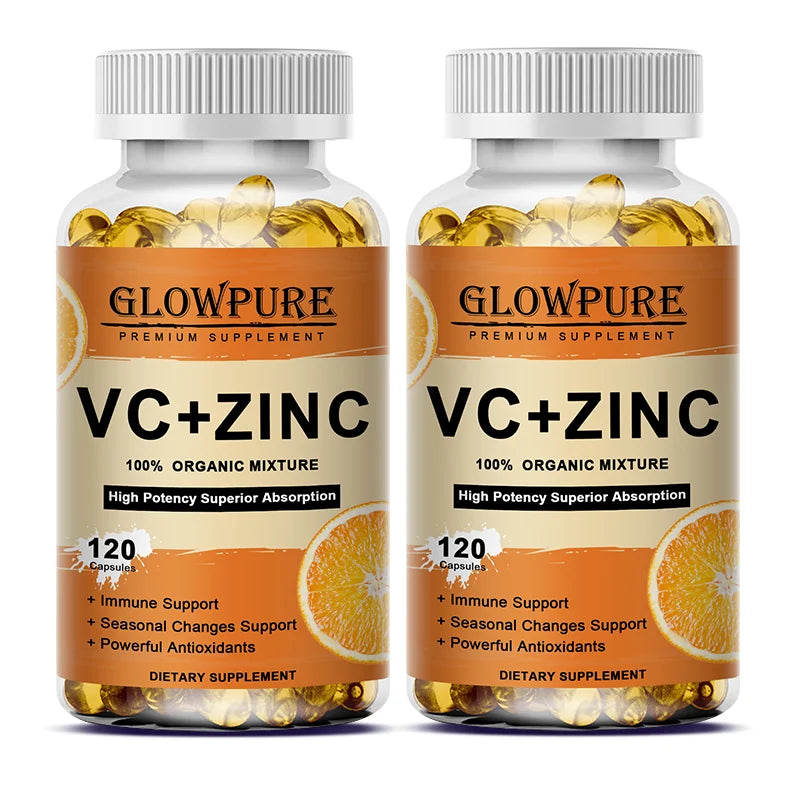 Vitamin C with Zinc for Immune Support & Antioxidant - Promotes Metabolism, Skin Whitening and Anti-Aging