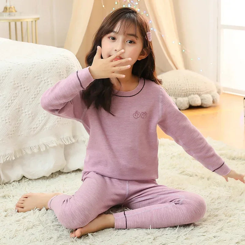 NEW Child Boy Pajamas for Winter Thermal Underwear Suit Baby Girl Clothes Toddler Warm Sleepwear Kids Sleep Pyjamas