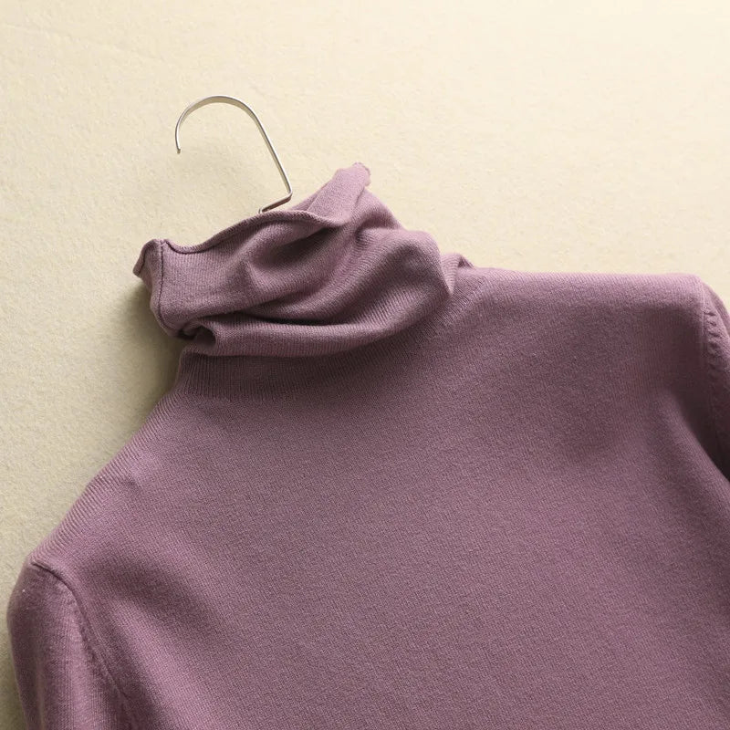 2026 Women Sweater Femme Autumn Turtleneck Sweater Pink Soft Material Women White Sweater jumper Pullovers Tricot Pull Femme