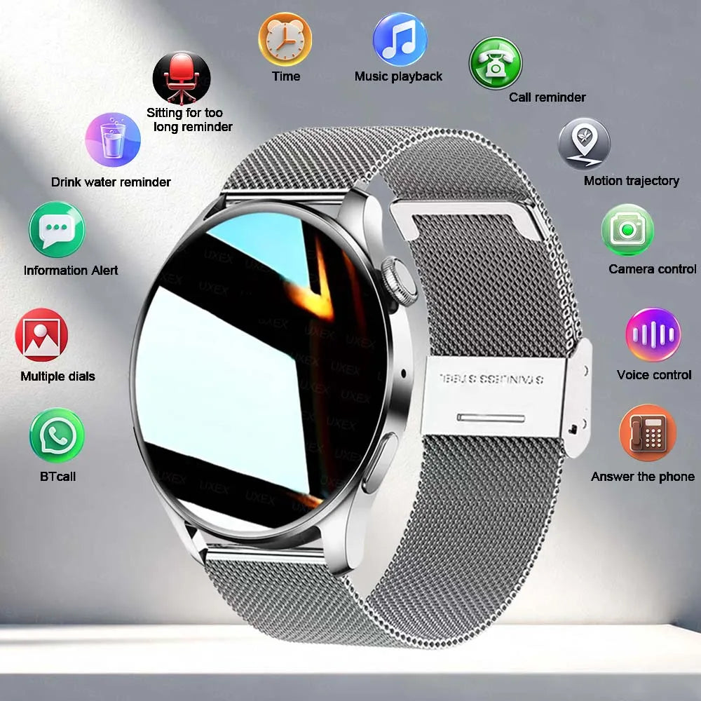 Smartwatch Men's Watch Business Watch Sporty Casual Watch 1.52 Inch Screen Features Multiple Sports ModesMusic Control Perfect