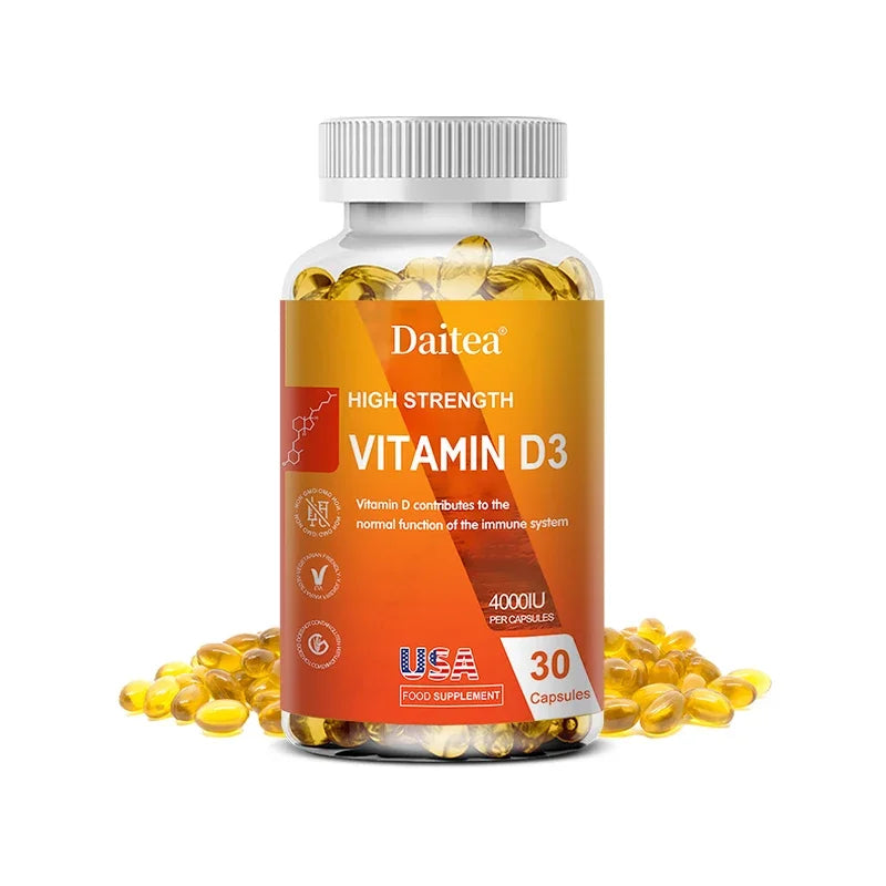 Vitamin D3 Capsules 4000IU Provide Immune, Bone Support, Promote Calcium Absorption, Promotes Muscle Health, Nervous System