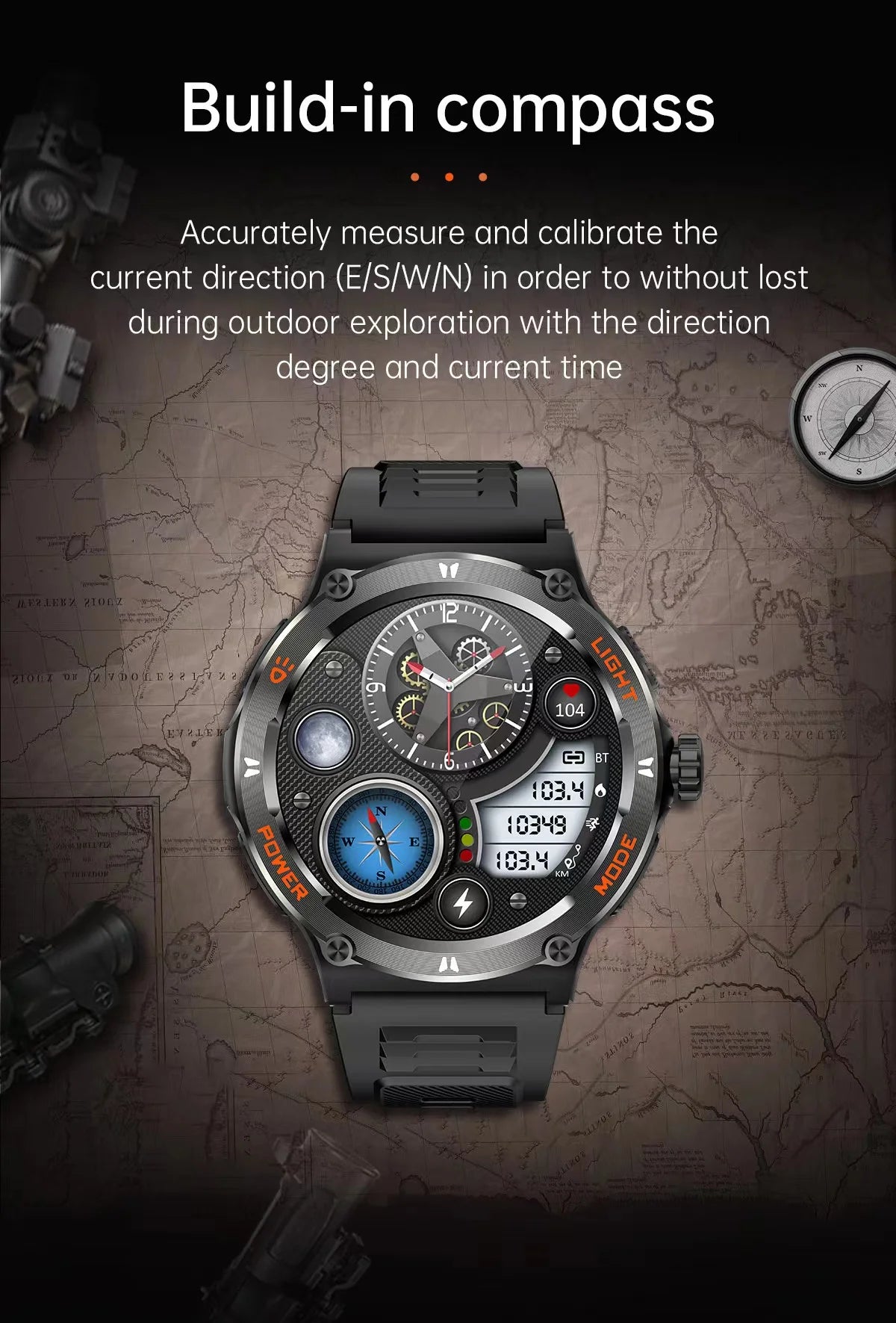 New Flashlight watch For  GPS NFC Smart Watch Men  AMOLED Screen Heart rate Bluetooth Call IP68 Waterproof Man Watch 500mAh