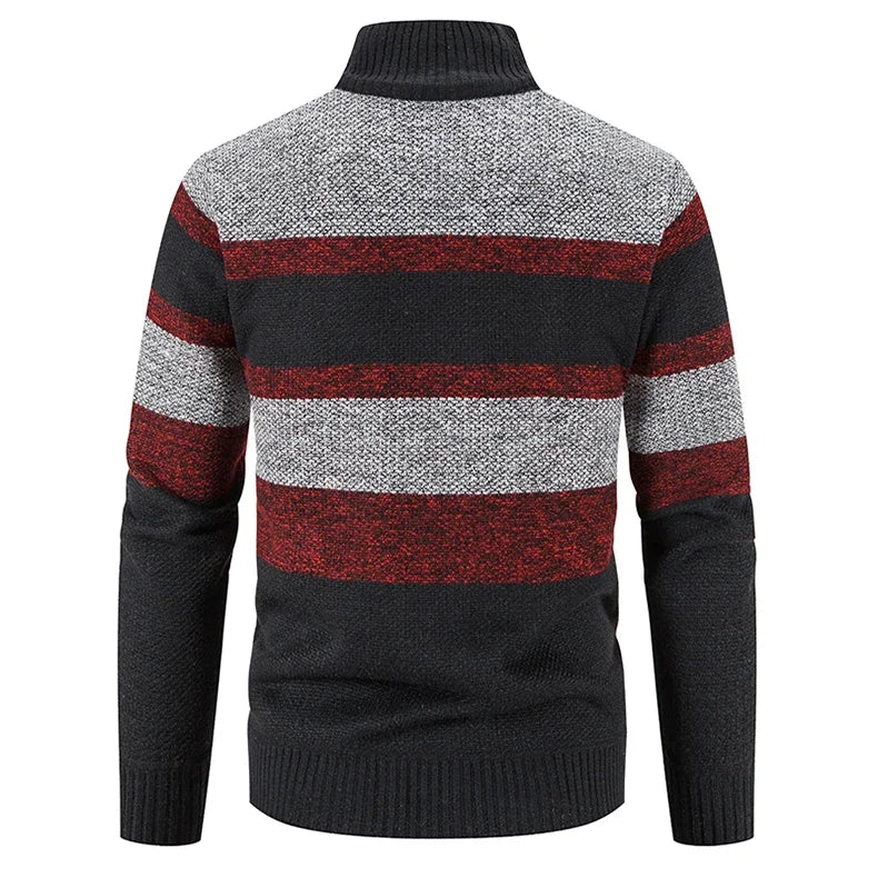 Autumn Winter Sweater Men Warm Cashmere Cotton Blended Pullovers Cardigan Men Fashion Casual Stand Collar Breathable Men Jackets