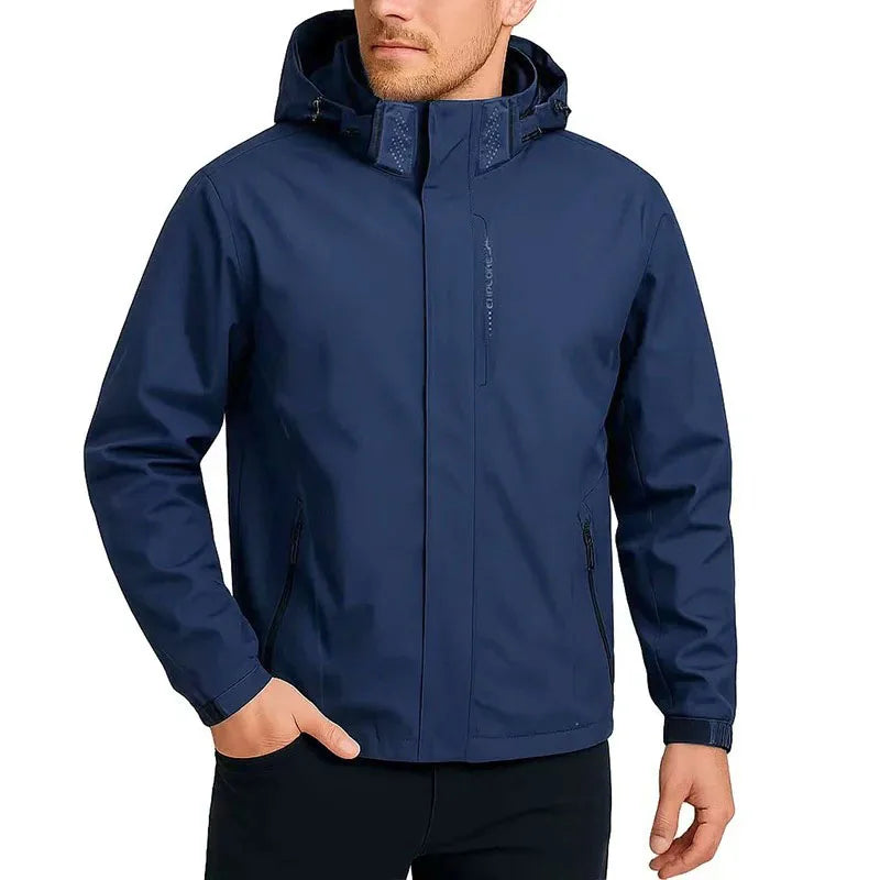 Men's Outdoor Jacket Windbreaker Waterproof Hot Sale Hooded Climbing Hiking Punching Jacket Autumn Spring Male Clothing
