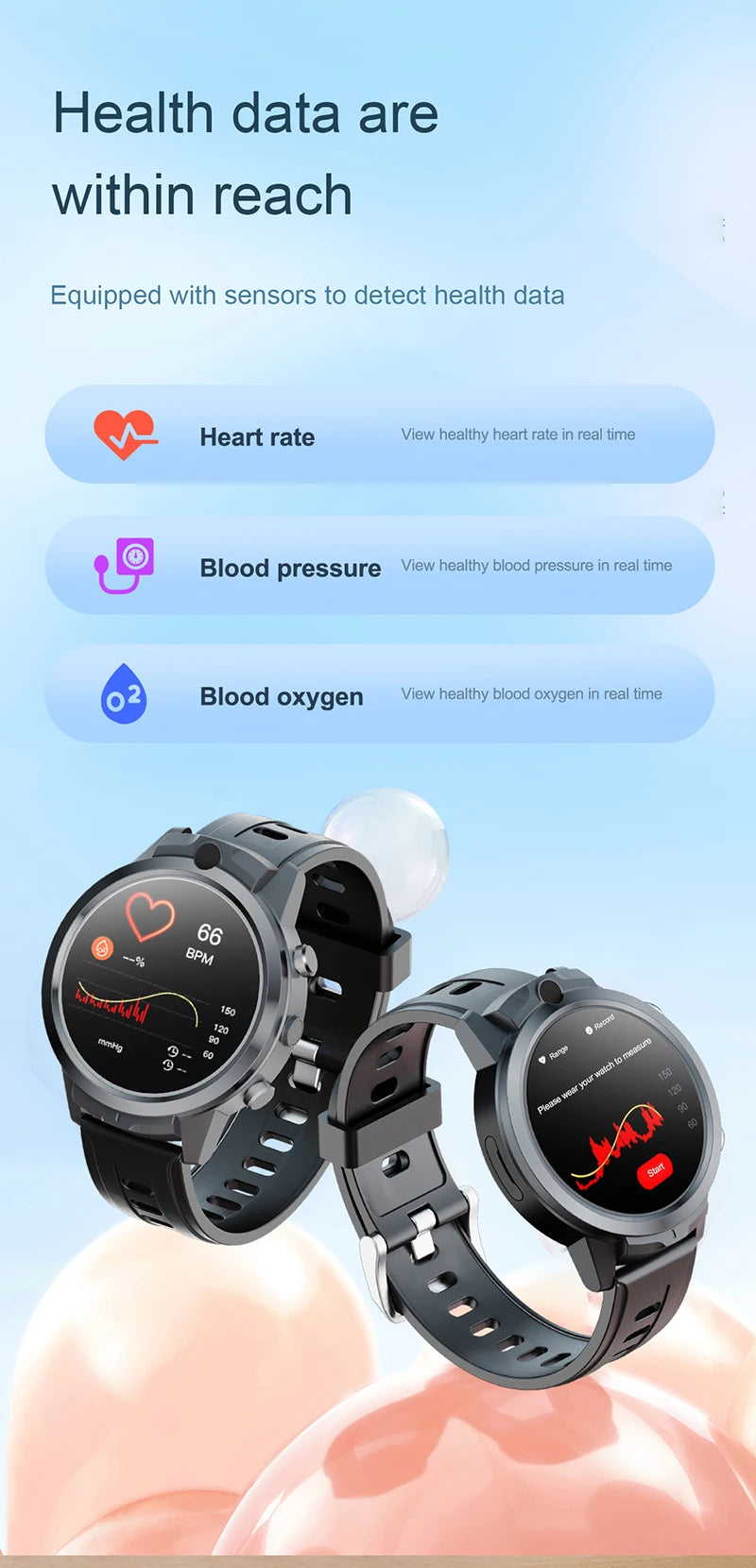 New Arival 1.6inch 4G All Netcom Can help children learn Smart Watch Dual cameras 4+6GB body temperature ECG monitoring Watch