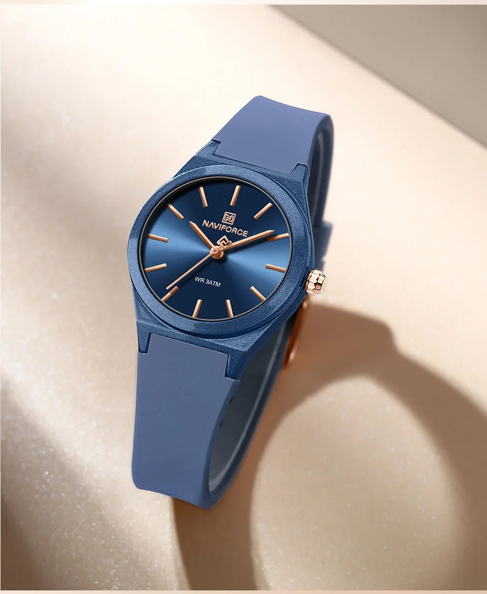 NAVIFORCE 2025 Women Fashion Watches Quartz Watch Sports Silicone Strap Ladies Wristwatches Simple Clock Gift relogios feminino