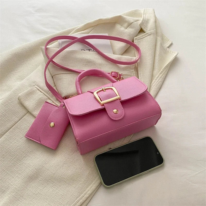 7 Color Pu Leather Ladies Brand Shoulder Bag With Coin Purse Crossbody Small Phone Bag Female Flap Messenger Bag Silver