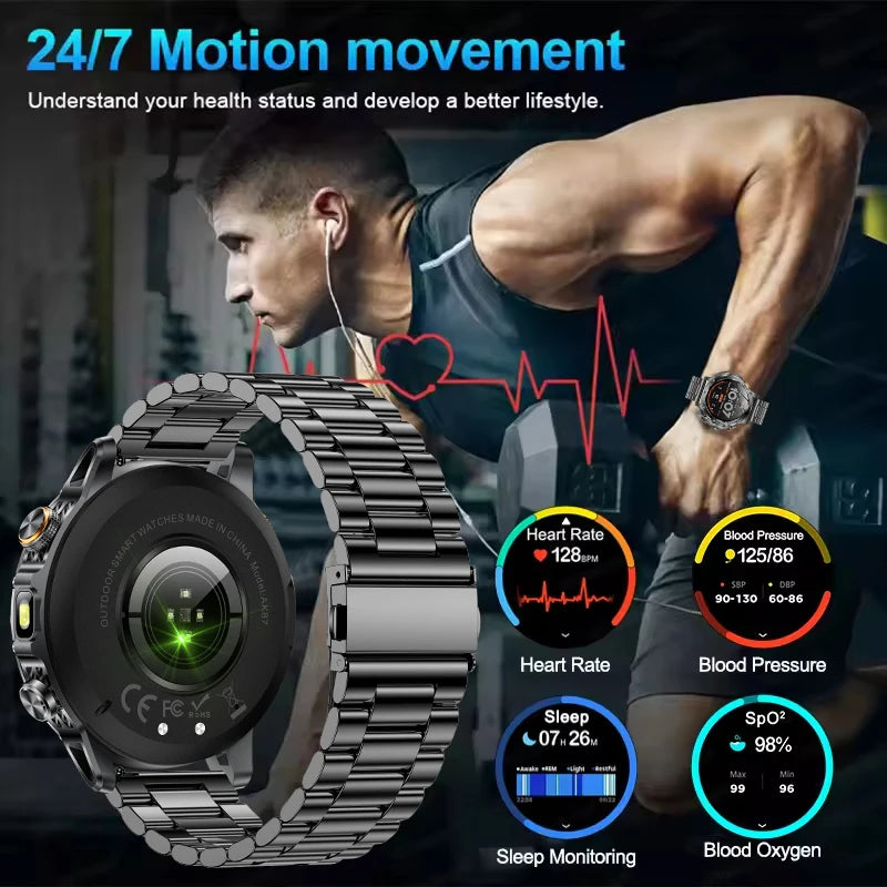 New Smart Watch For Men 1000Mah Battery Fitness Tracking Sport Waterproof Clock Smart Bracelet Men Military High-end custom dial