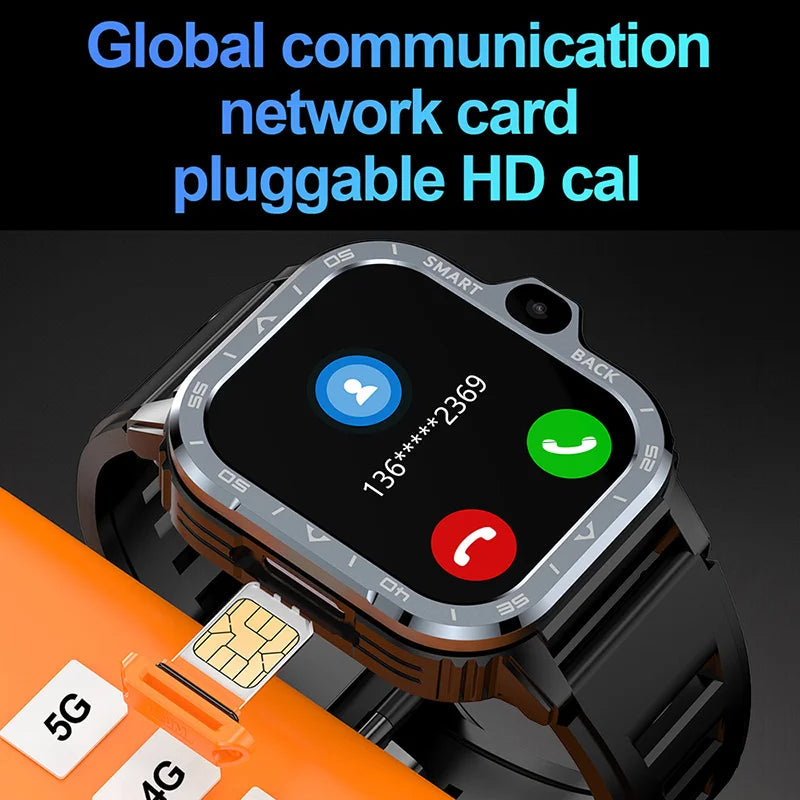 4G LTE Smartwatch Built-in GPS That Combines Video Voice and Wi-Fi Calls Messaging NFC 2 Cameras Google Play Smart Watch for Men