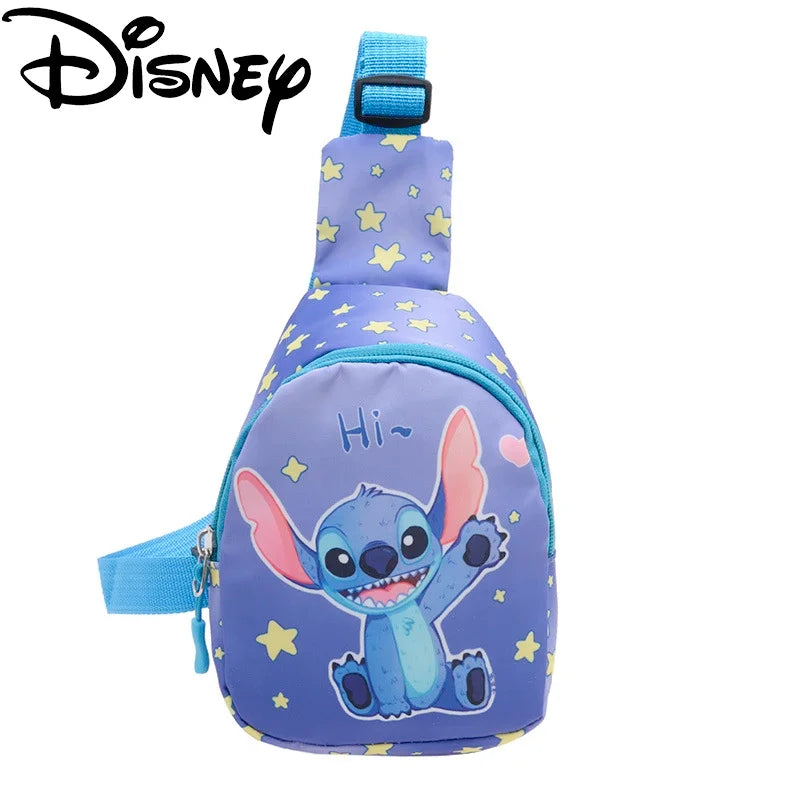 Cartoon Disney Stitch Chest Pack for Children Anime Mermaid Minnie Mouse Frozen Crossbody Bags Mini Casual Shoulder Bags