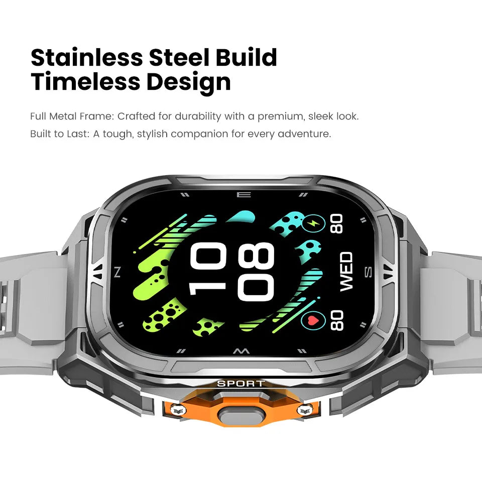 2026 GPS Smart Watch for Men Rugged Outdoor Duan Band Accurate Sports Tracking 7/24 Health Monitoring 1.96" AMOLED Display