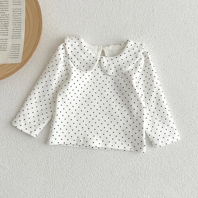 Children Clothes Infant Baby Girls Pullover Tops Long Sleeved Cotton Lattice Printing Newborn Baby Girls T-shirt