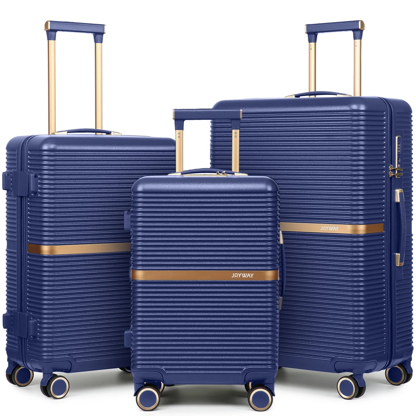 Joyway 3-Piece Luggage Set, Lightweight Suitcase with Cup Holder, TSA Lock and Spinner Wheels