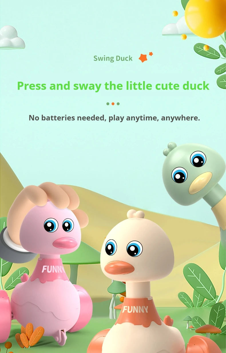 Baby Toy Cartoon Swing Duck Toy Press Vehicles Glide Animal Inertia Pull Back Cars Early Educational crawling Toy Toddlers Gifts