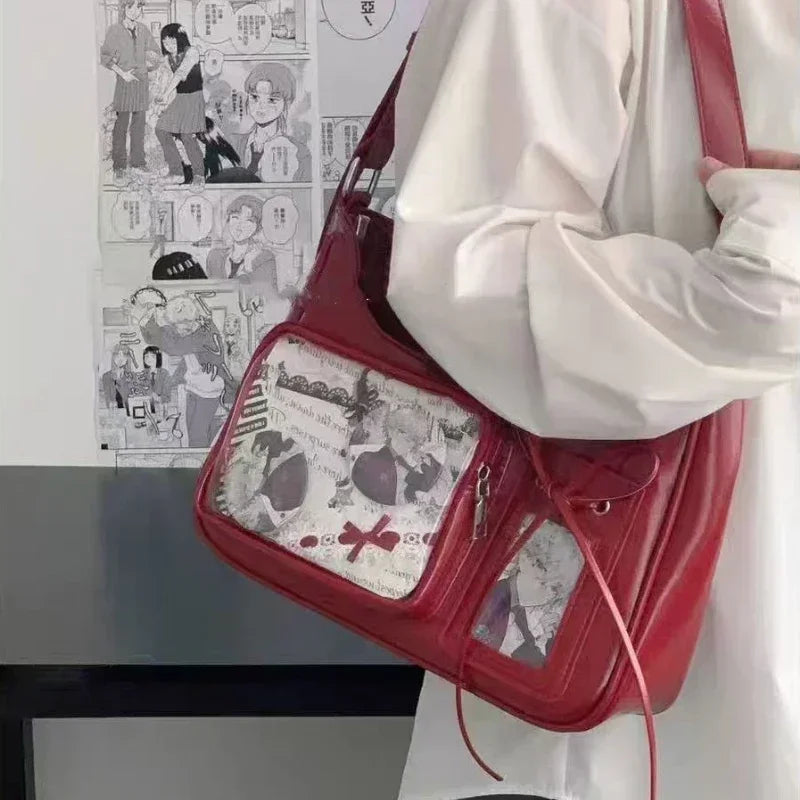 Y2k Harajuku Shoulder Bag Women Korean Transparent Bag School Crossbody Bag Female Japanese Designer Handbag Purse