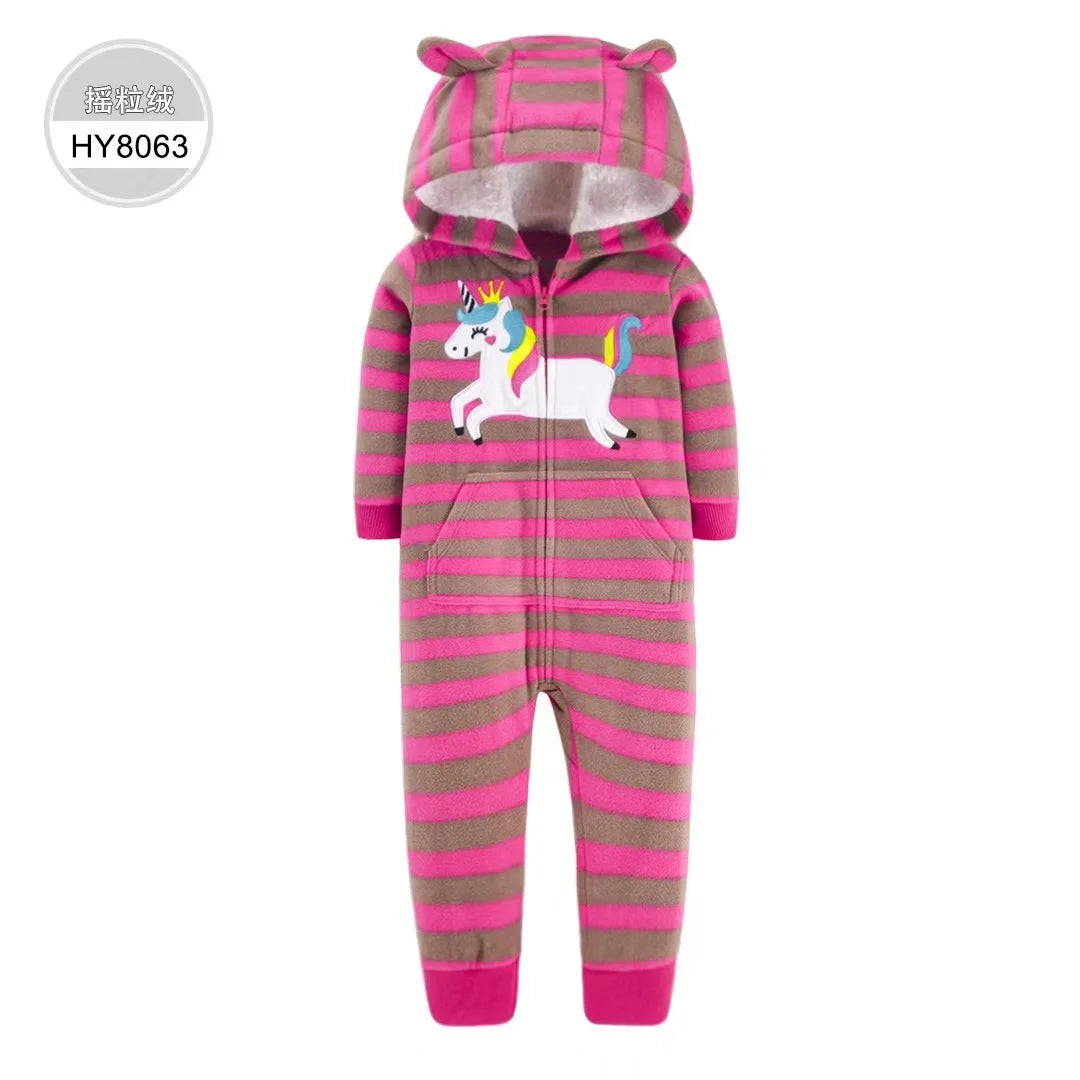 Baby Clothes Warm Toddler Bebe Jumpsuit Spring Outfits Bebe Rompers Hooded Double Zipper Boys Coveral Girls Clothing Fleece Suit