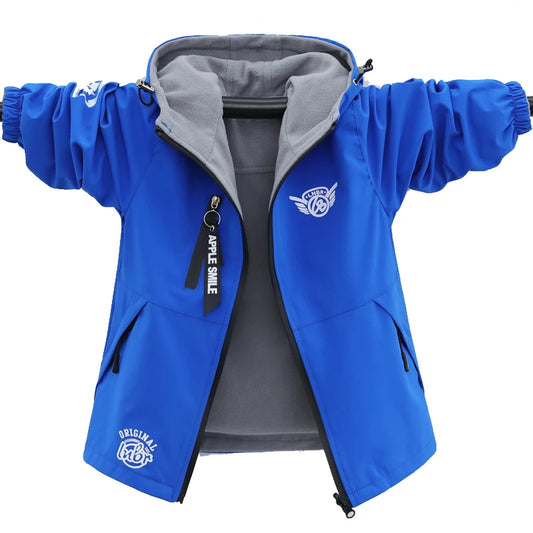 Ropa de otoño para niños, chaqueta de doble cara, abrigo polar, impermeable, a prueba de viento, ropa de abrigo para niños, chaqueta deportiva para niños