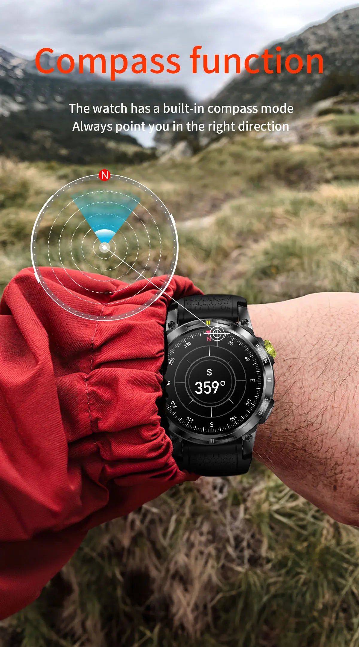 Outdoor Professional GPS Trajectory Smart Watch 1.5" HD Screen Waterproof Watches Bluetooth Call Smartwatch Men For Android IOS