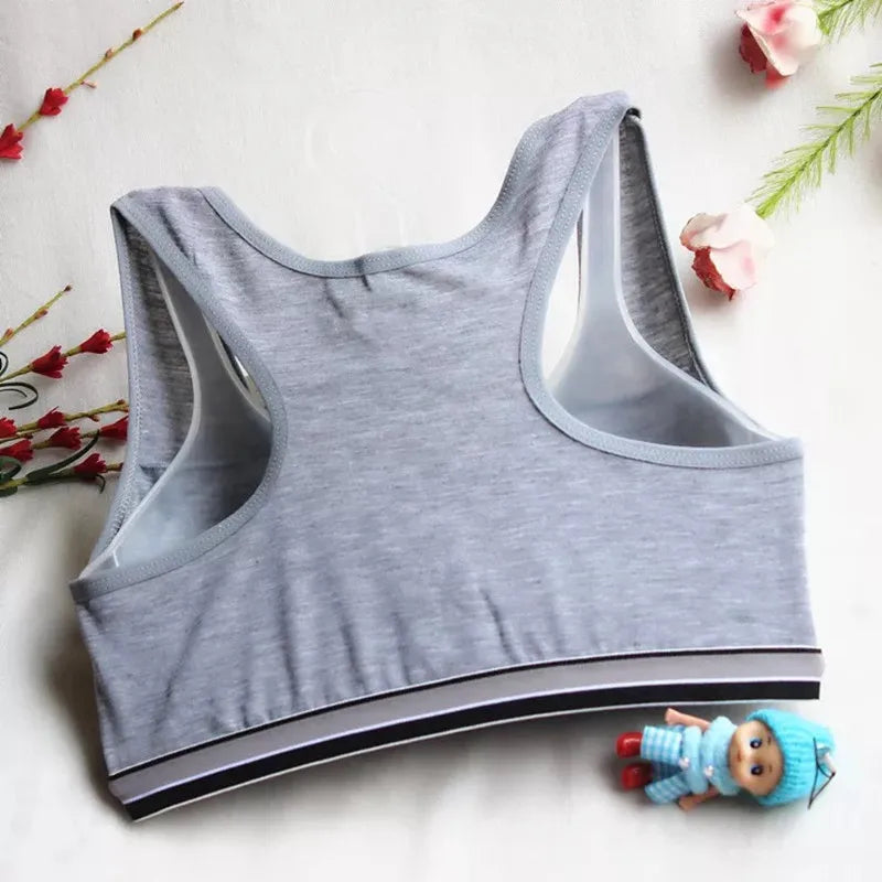 Conjunto de sujetador deportivo inalámbrico para adolescentes y niñas, ropa interior para gimnasio, pubertad, entrenamiento