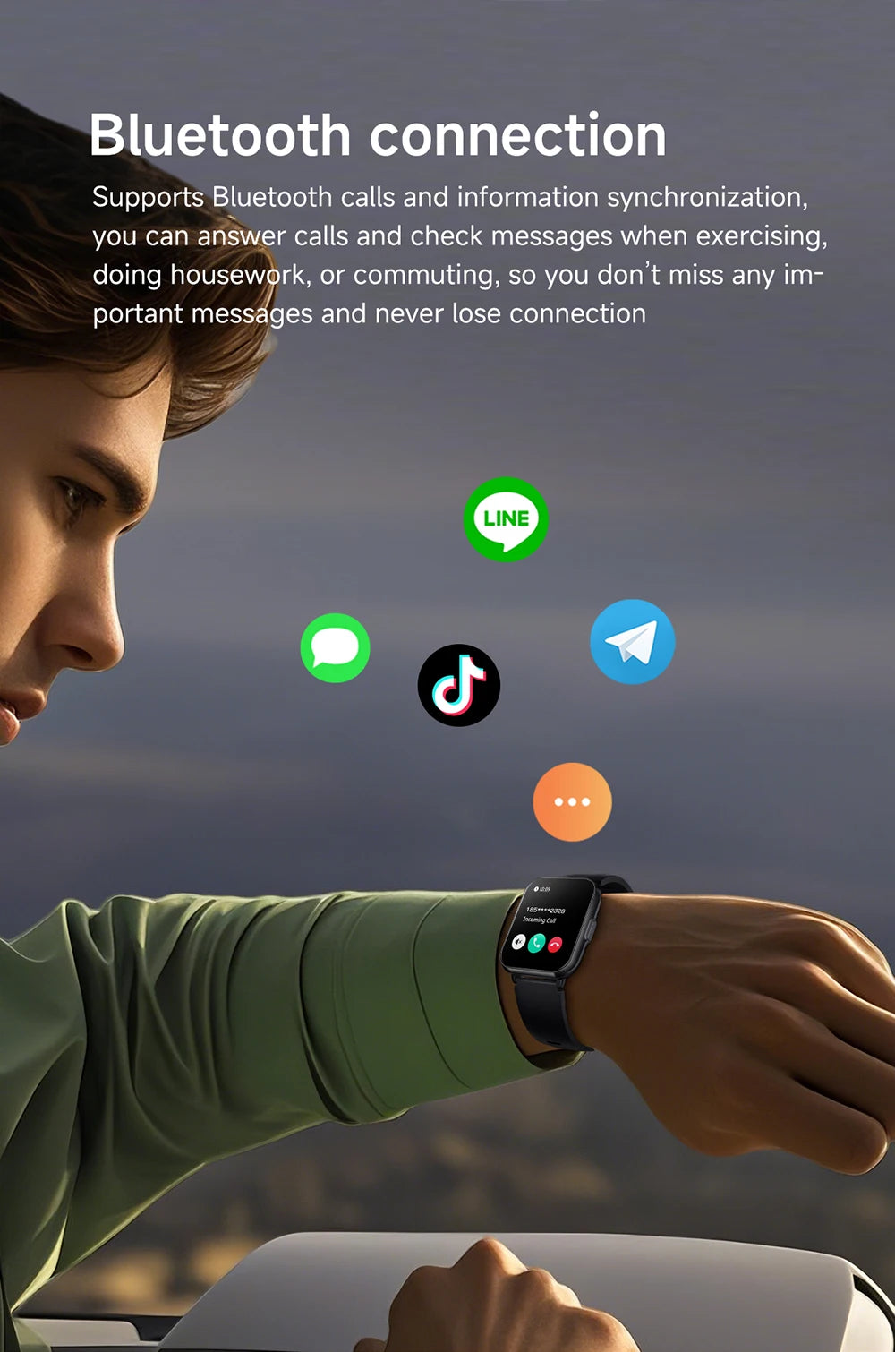 KUMI M2 Smart Watch 1.83" HD Screen ChatGPT 100+ AI Watch Faces Bluetooth Calling 100+ Sports Modes Health Monitoring 2ATM