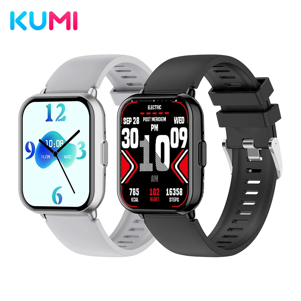 KUMI M2 Smart Watch 1.83" HD Screen ChatGPT 100+ AI Watch Faces 2ATM Bluetooth Calling 100+ Sports Modes Health Monitoring