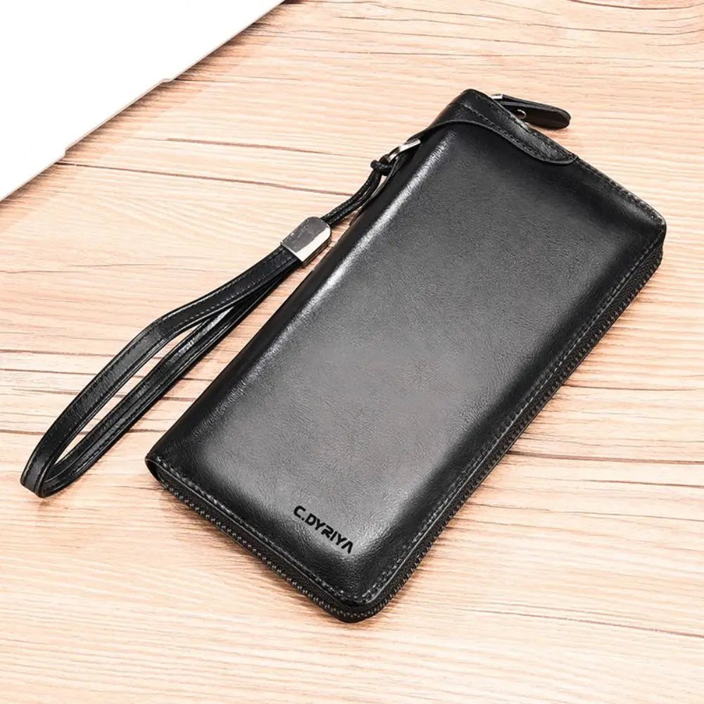Simple Purse Long Zipper Wallet Large Capacity Card Brand Business Clutch Bag Coin Purse ID Card Holder Men