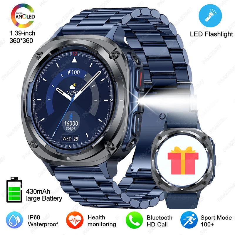 NEW Watch 7 Ultra Smart Watches IP68 Waterproof Bluetooth Call Heart Rate LED Flashlight Outdoor Smartwatch for Android iOS