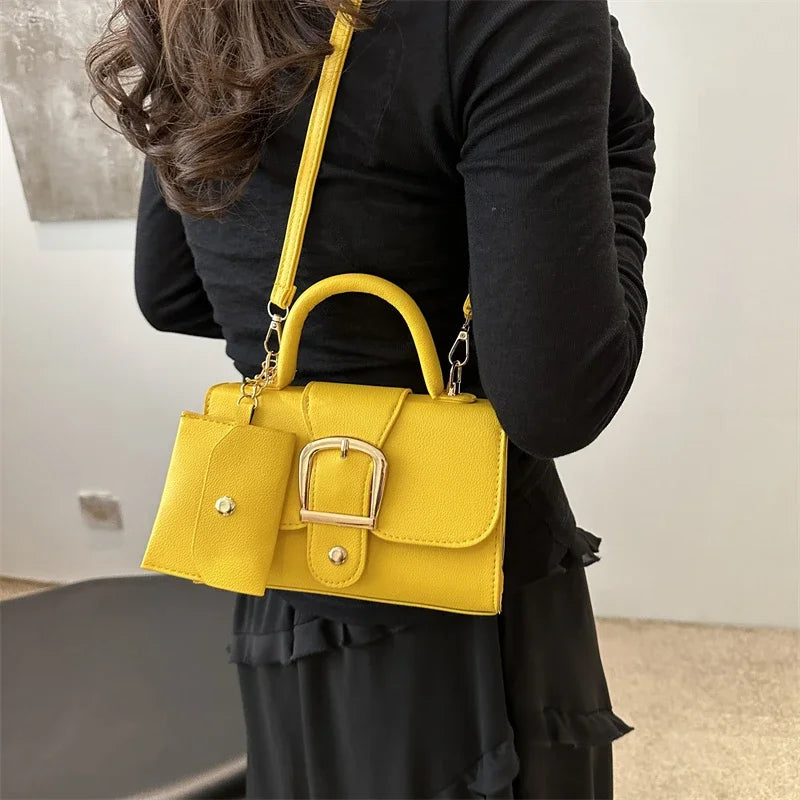 7 Color Pu Leather Ladies Brand Shoulder Bag With Coin Purse Crossbody Small Phone Bag Female Flap Messenger Bag Silver