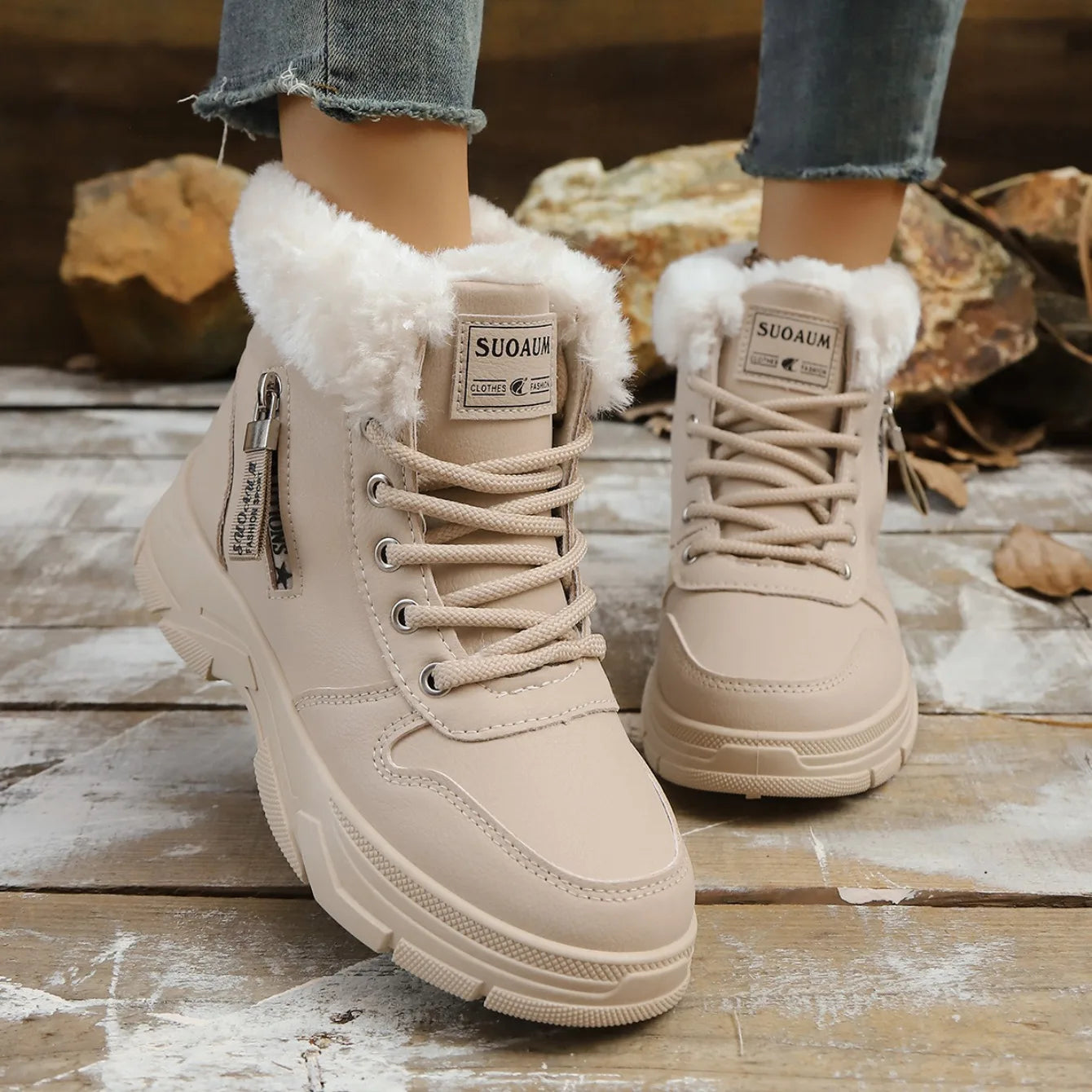Winter Women Snow Boots Warm Lightweight High-top Shoes Women Casual Platform Ankle Boots Plus Size New Outdoor Zapatos De Mujer