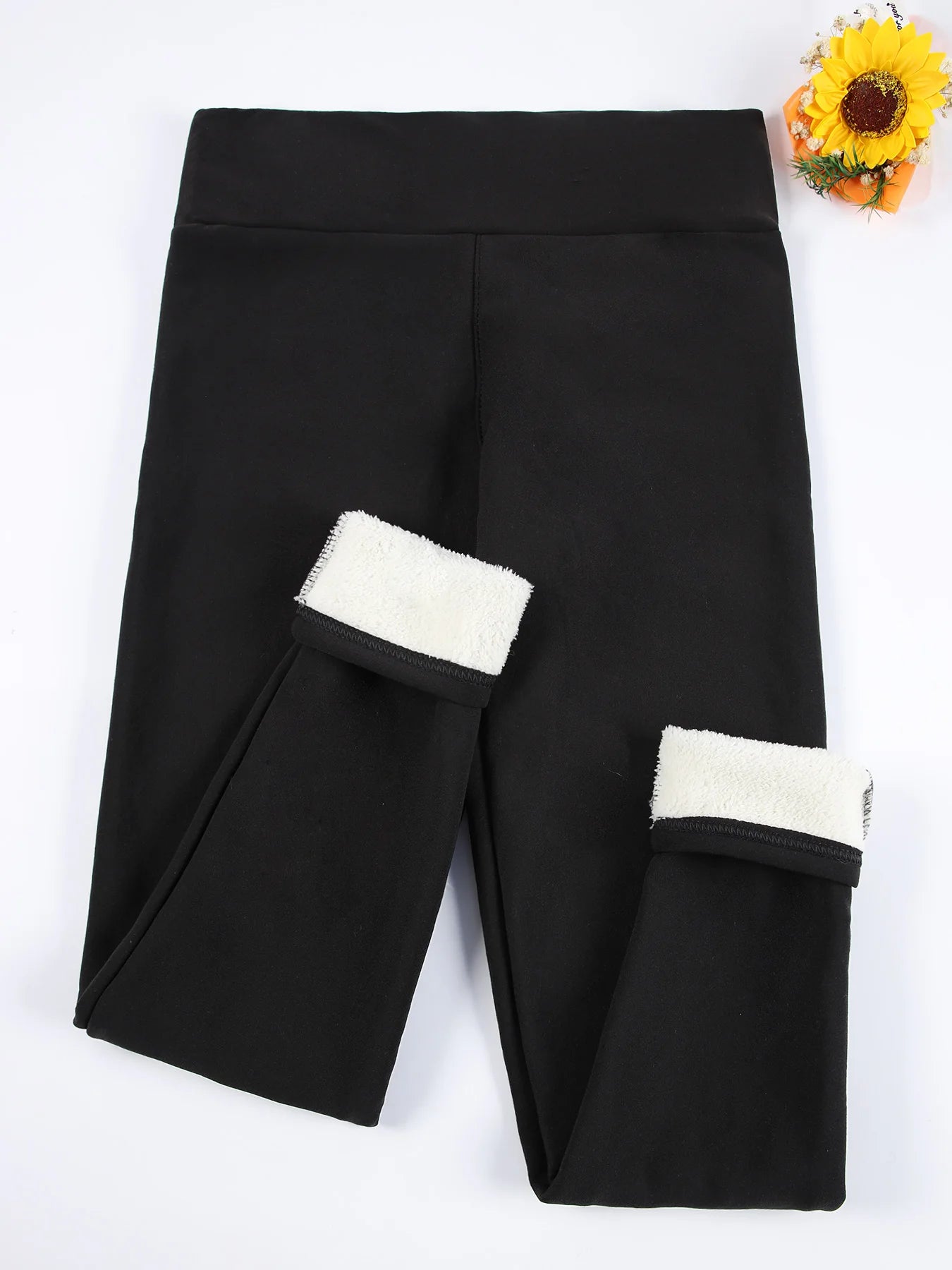 Women Fleece Lined Leggings Thermal Thick Winter Tummy Control Soft Pants High Waisted Velvet Leggings Casual Wear