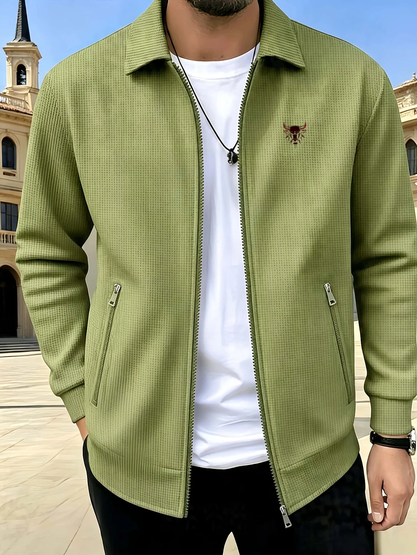 New stylish printed jackets for men, made of comfortable waffle fabric, ideal for daily leisure and work wear