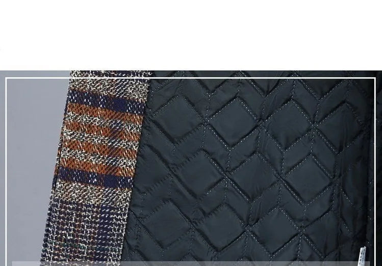 Mother's clothing Plaid Woolen Jacket 5xl Autumn Winter Female Thicken Slim Middle length Outwear Korea Women's Casual Wool Coat