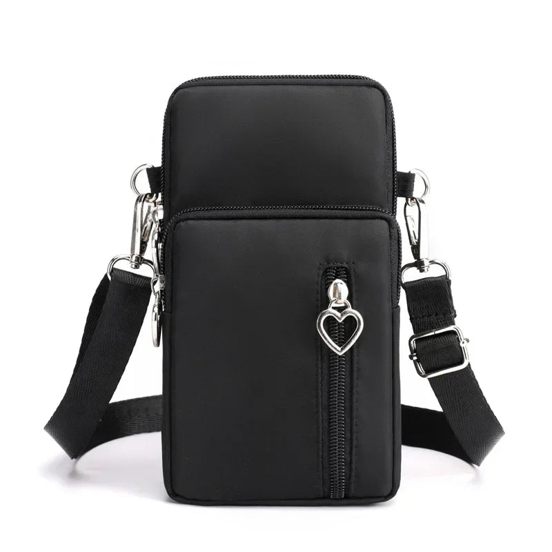Waterproof Nylon Mobile Phone Versatile Mini Bag Purses Women's Shoulder Cross Body Messenger Bag