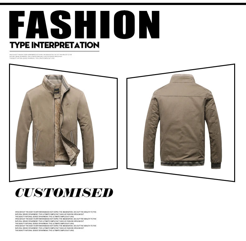 2025 Autumn Men Jackets 100% Cotton Chaqueta Casual Solid Fashion Vintage Warm Vestes Coats High Quality M-5XL Winter Jacket Men