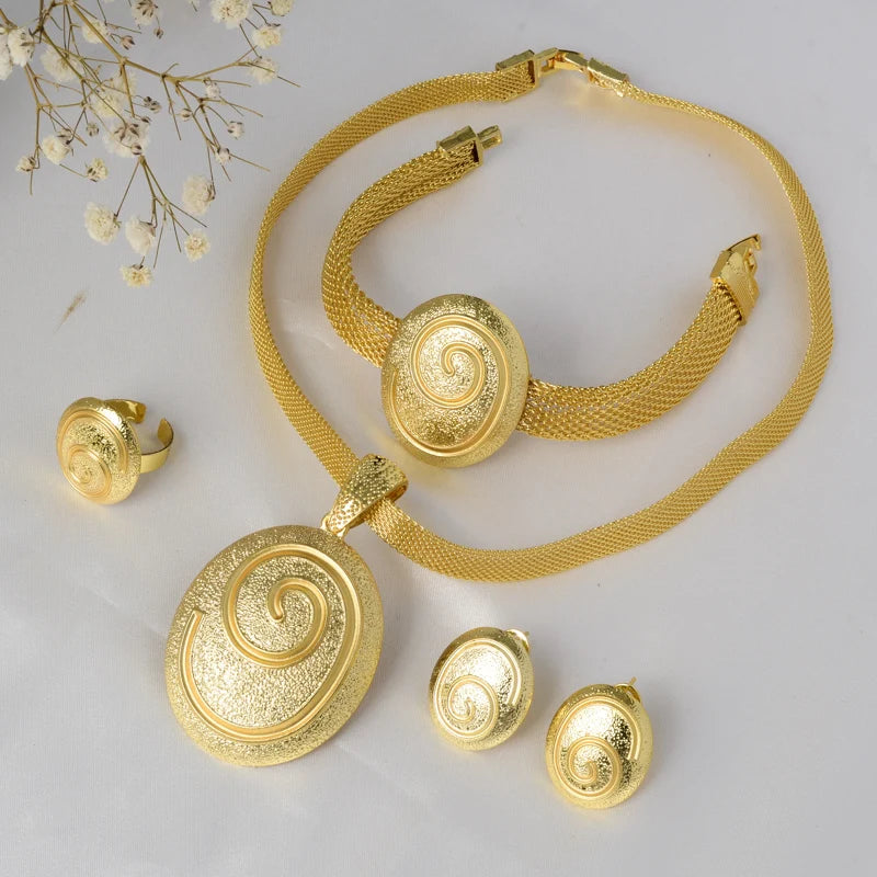 ZEADear Jewelry Sets Egg Shape Bridal Wedding Earrings Necklace Bracelet Ring Gold Plated Anniversary Jewellery Wholesale Gift