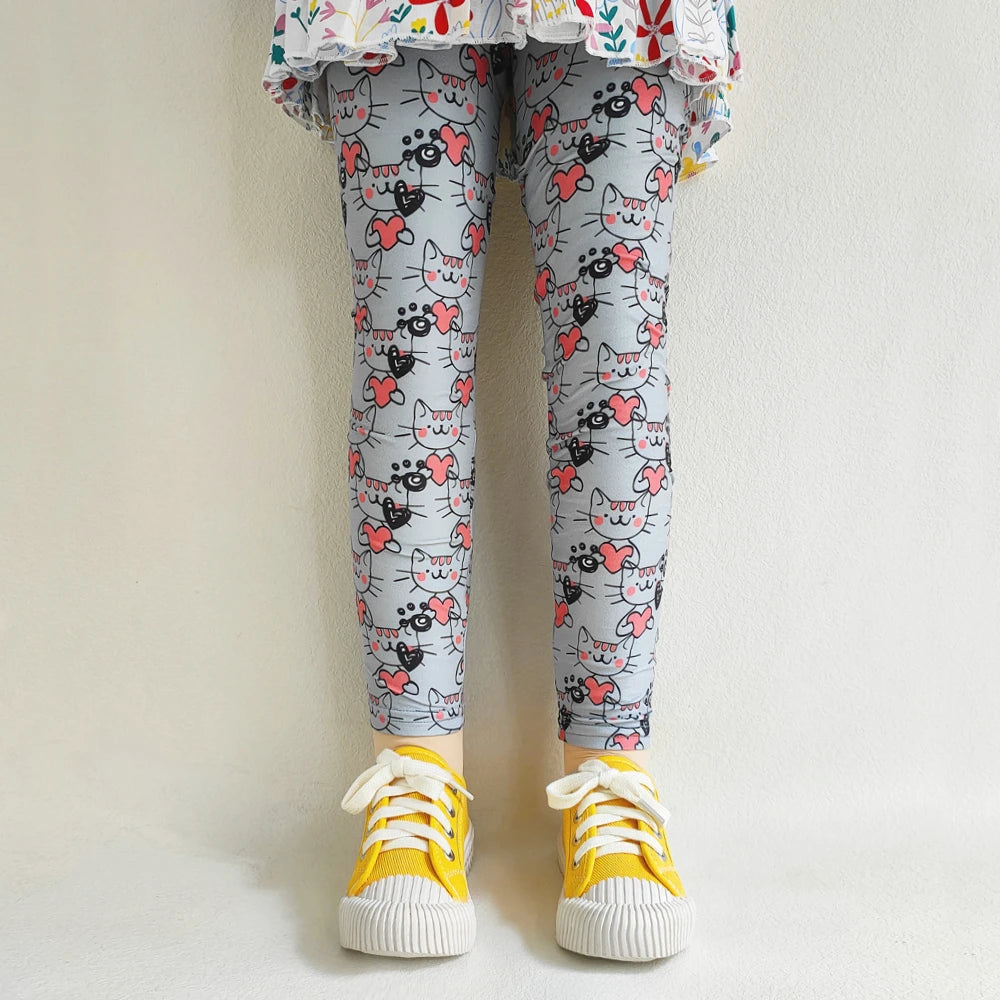 Kids Clothes Girl Legging Spring Autumn Baby Girls Print Flower Pants Summer Children Stretch Slim Trousers 2-11 Years