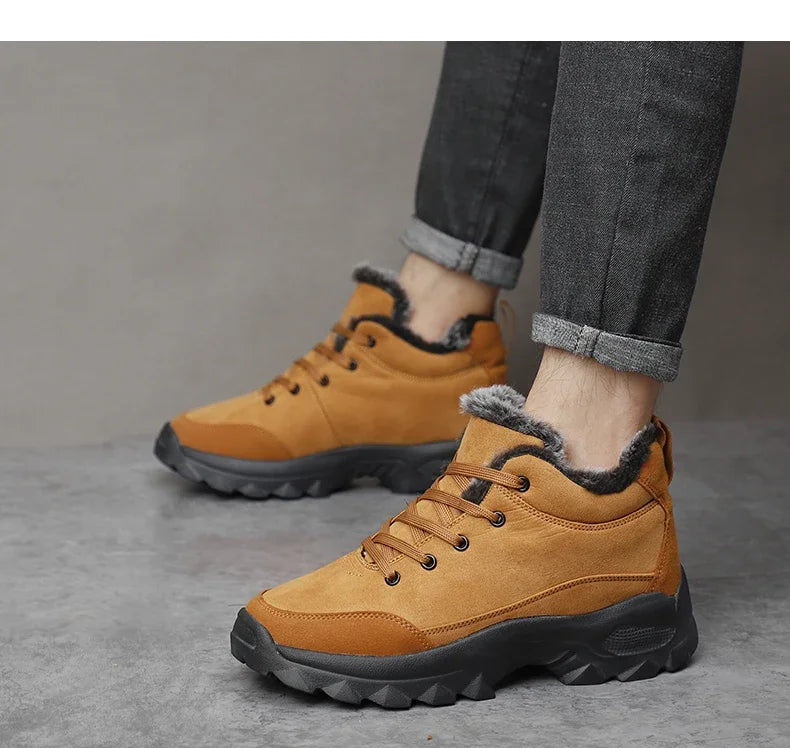 Men Winter Snow Boots with Fur Outdoor Sneakers Men Shoes 2023 New Male Warm Footwear Ankle Boots for Men Botines Botas Hombre