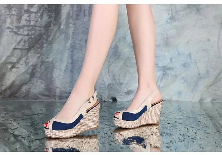 Size 33-40 Summer High Heel Wedges Sandals Female Peep Toe Leisure Platform Sandals Women Shoes