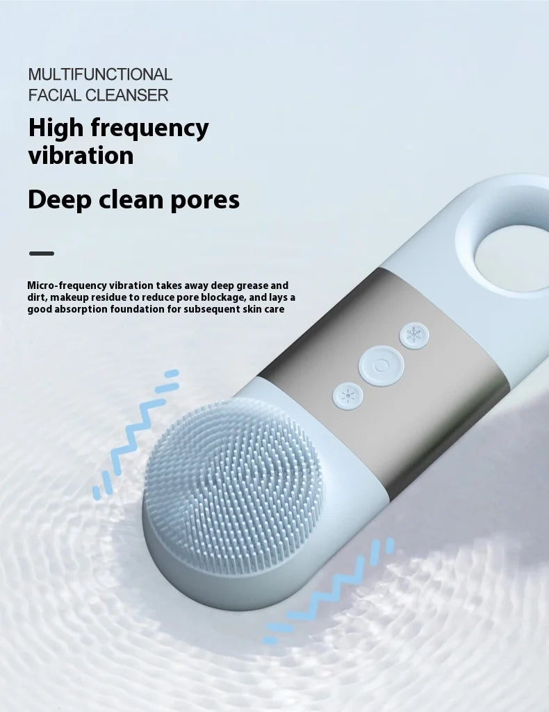 New Silicone Electric Massage Cleanser Face Washer Skin Face Makeup Remover Rechargeable Face Brush Face Exfoliating Tool