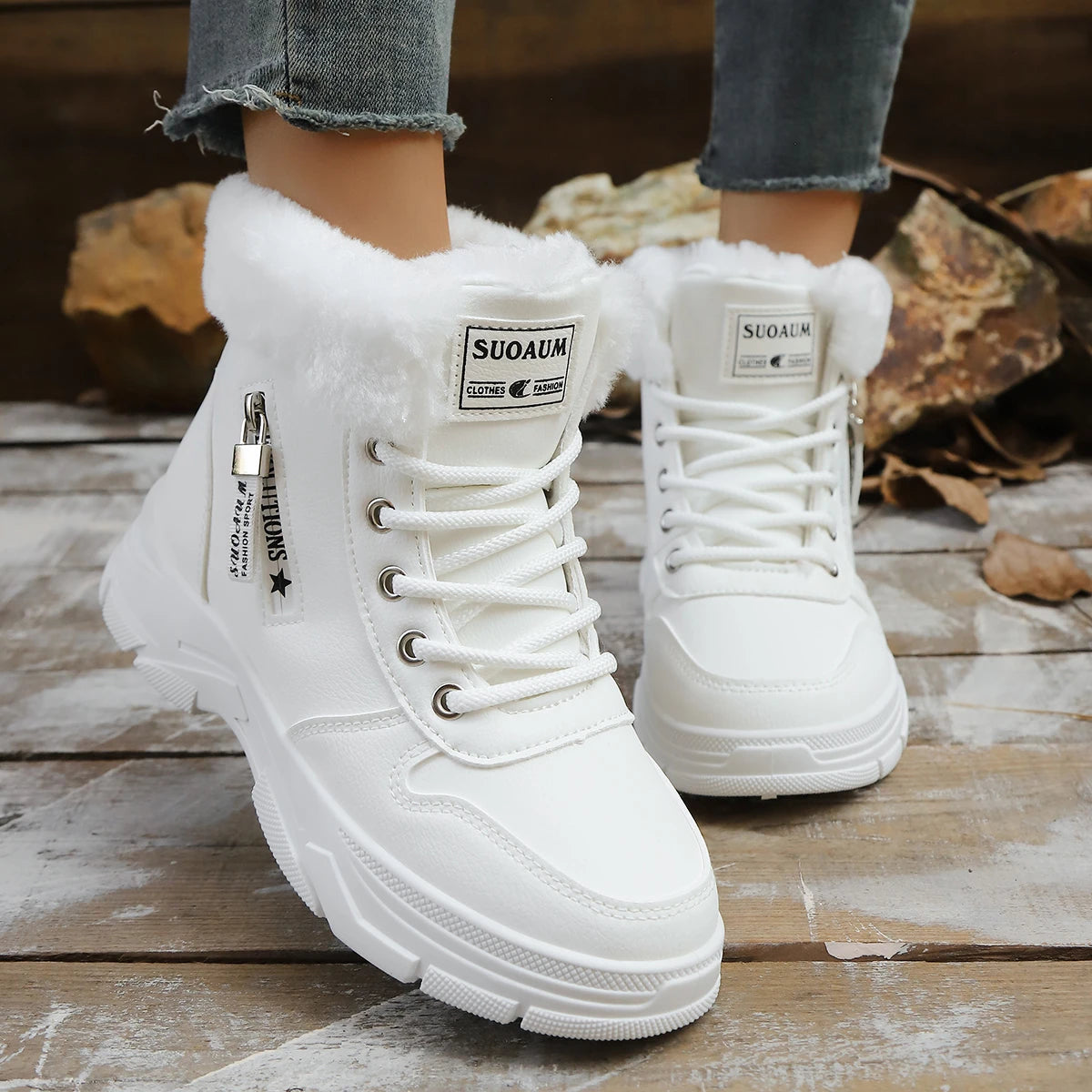 Winter Women Snow Boots Warm Lightweight High-top Shoes Women Casual Platform Ankle Boots Plus Size New Outdoor Zapatos De Mujer